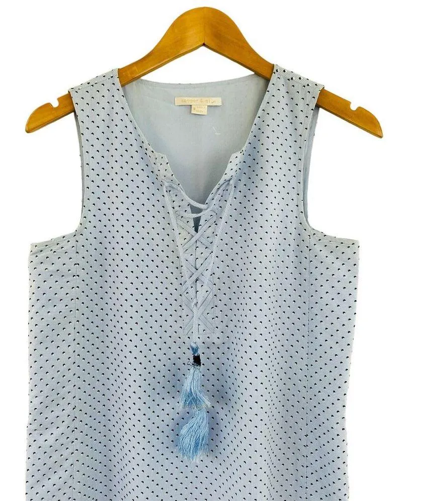 Cooper and Ella Isabel Cotton Sleeveless Tassel Tunic Shift Mini Dress Small - Image 5