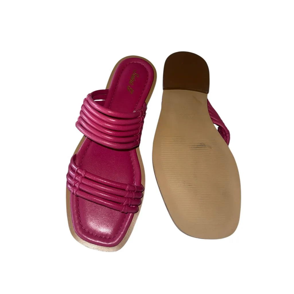 NEW Saint G Zoya Hot Pink Sandals Slip On Leather Size 11 - Image 4