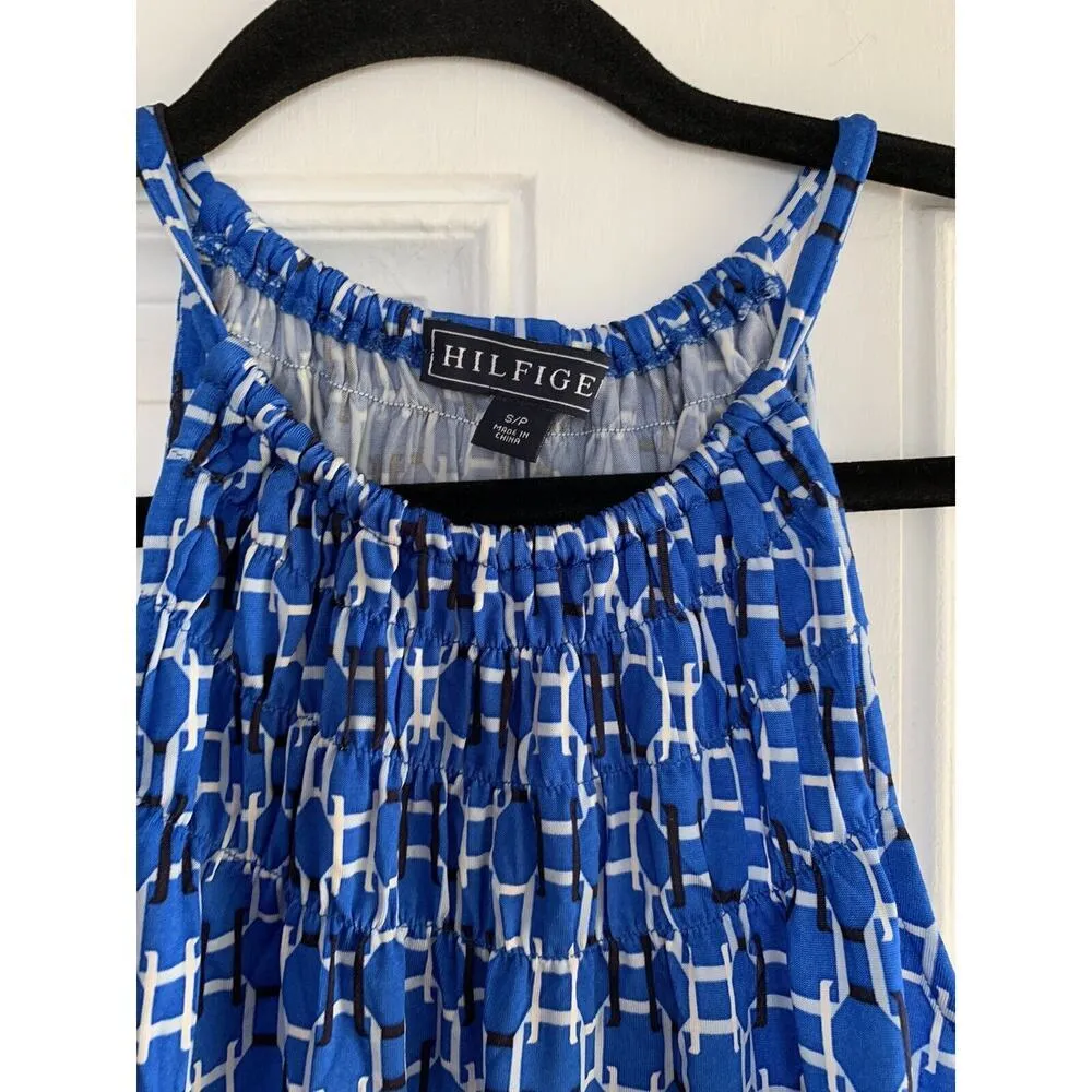 Tommy Hilfiger Women Small Blue Logo Sleeveless Strap Shelf Bra Stretch Tank Top - Image 3