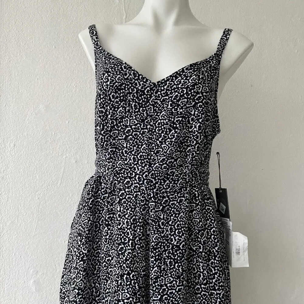Vince Camuto Butterfly Wide Leg Jumpsuit Size 1X Black White Strappy NEW - Image 6