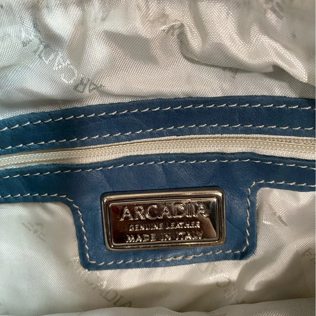 Arcadia Blue Leather Crossbody Bag - Image 5