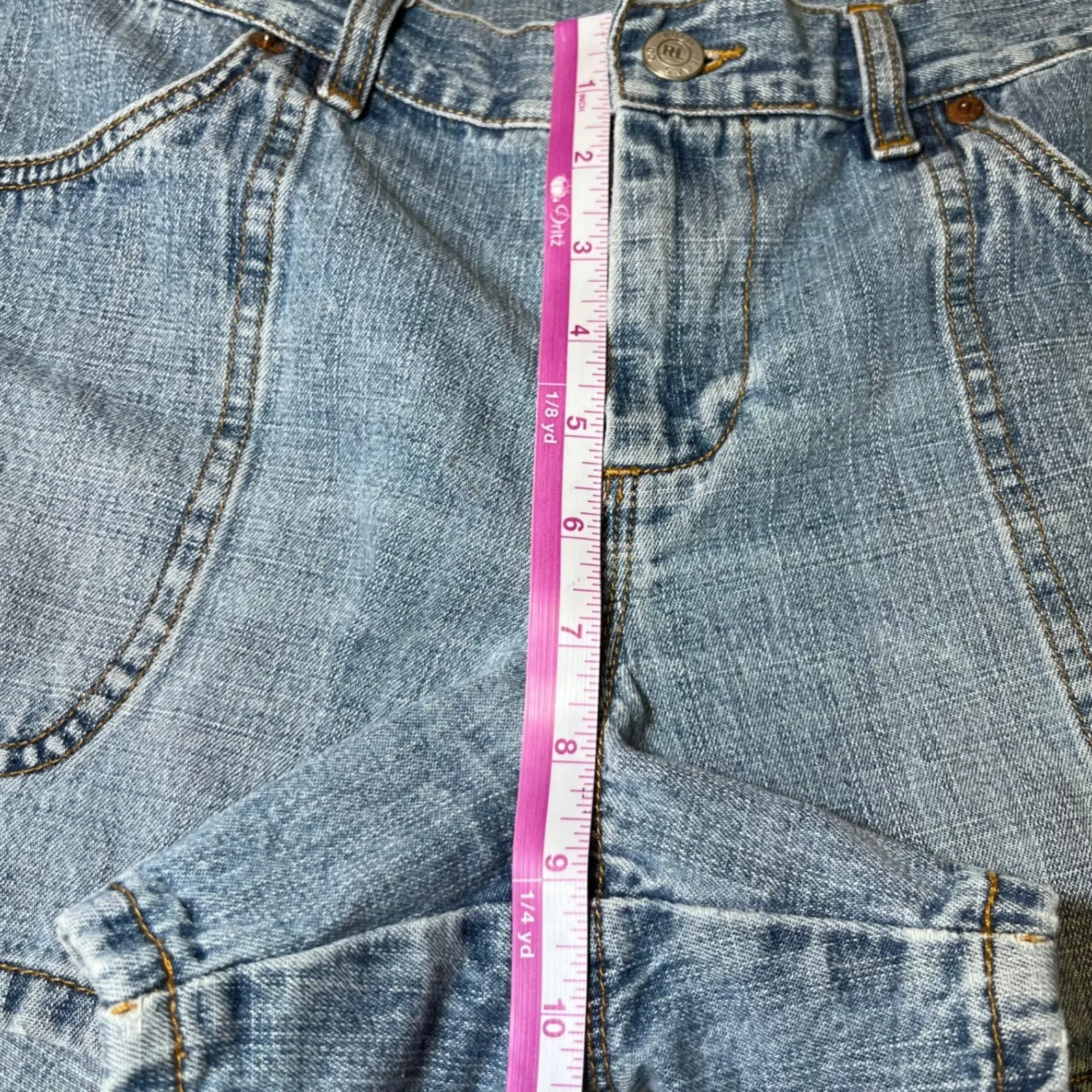 Ralph Lauren Polo Jeans Company Jean Shorts Womens 8 Blue Denim Casual Summer - Image 11