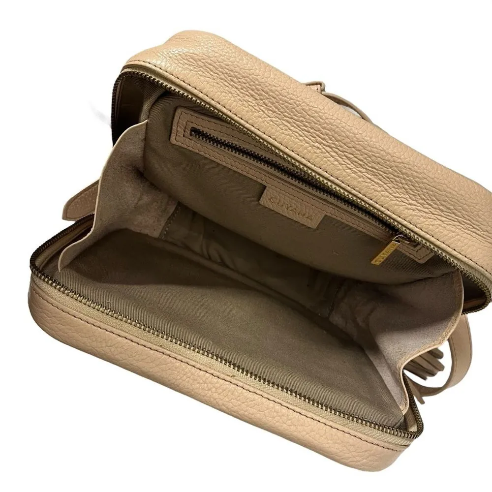 Cuyana Classic Leather Camera Crossbody Bag Tassel Beige Women’s One Size - Image 9