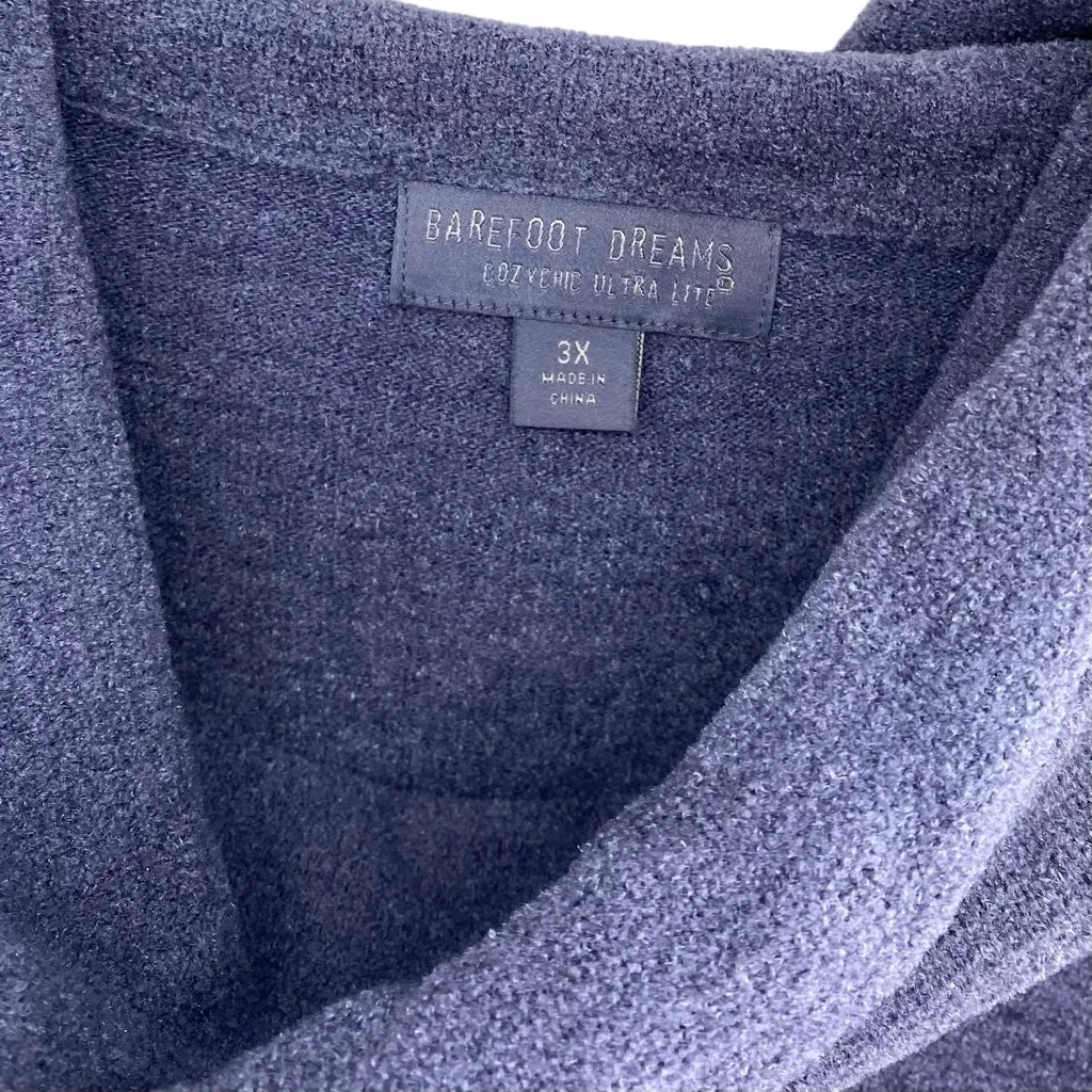 Barefoot Dreams Cozychic Ultralight Coastal Cowl Neck Tunic Sweater Vintage Blue - Image 5