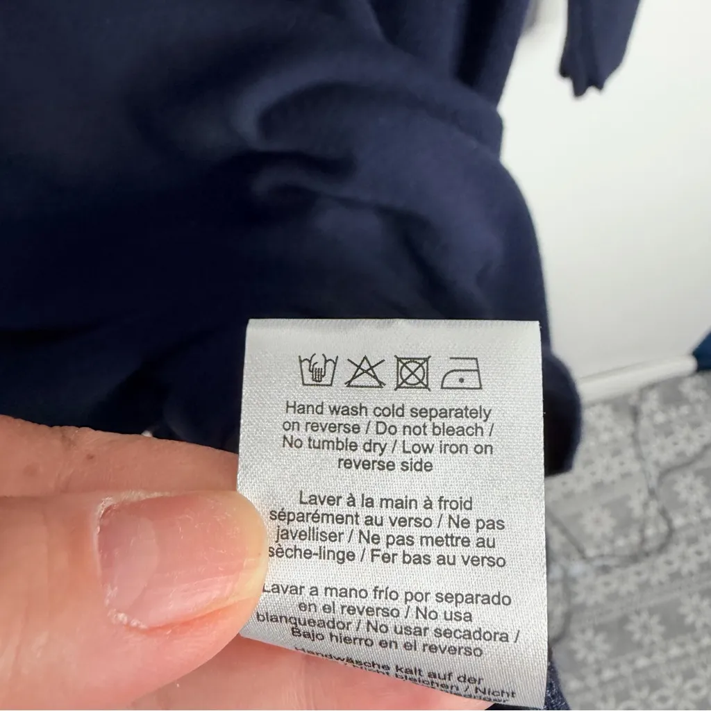 NWT Seraphine Navy Eloise Knitted Rib Nursing Dress Long Sleeves Stretch Size 12 Blue - Image 5