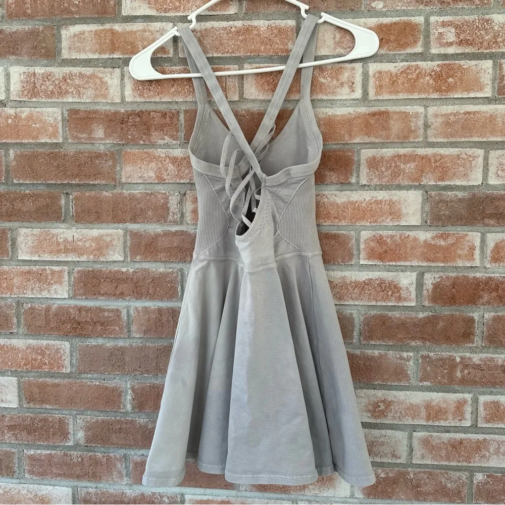 FP Movement Free People Good Karma Strappy Back Dress XS / Small Gray Active - Image 5