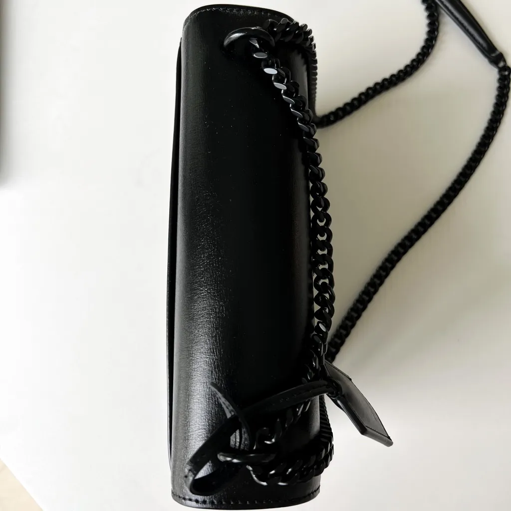 New YSL Saint Laurent Sunset Medium Monogram Crossbody Bag in All Black - Image 8