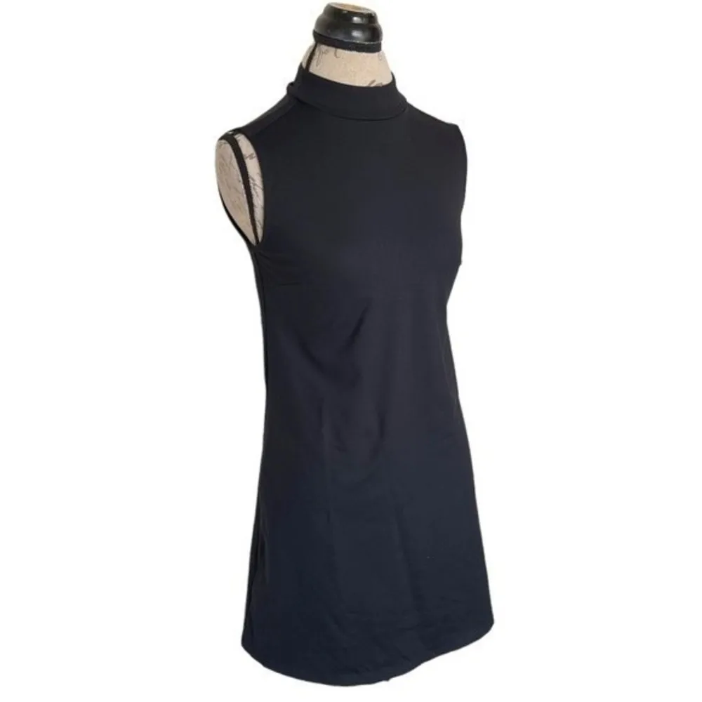 Cynthia Rowley Womens Mocked Neckline Black Dress Size 4 Sleeveless Stretch - Image 2