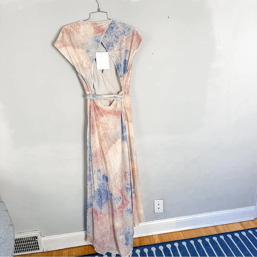Desert Flower Velvet Maxi Dress NWT XS Pink Blue Tie Dye - Image 66