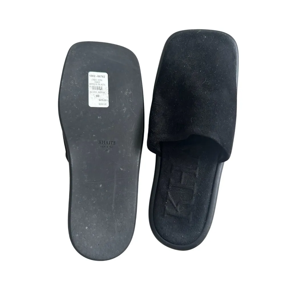 KHAITE women's Monaco Black Suede Mules Flats Size 39 / US 9 - Image 8