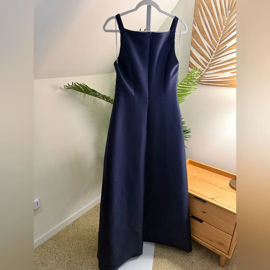 Kay Unger Womens Navy Plaid Sequin Walk Thru Gown Dress size 6 NWT - Image 3