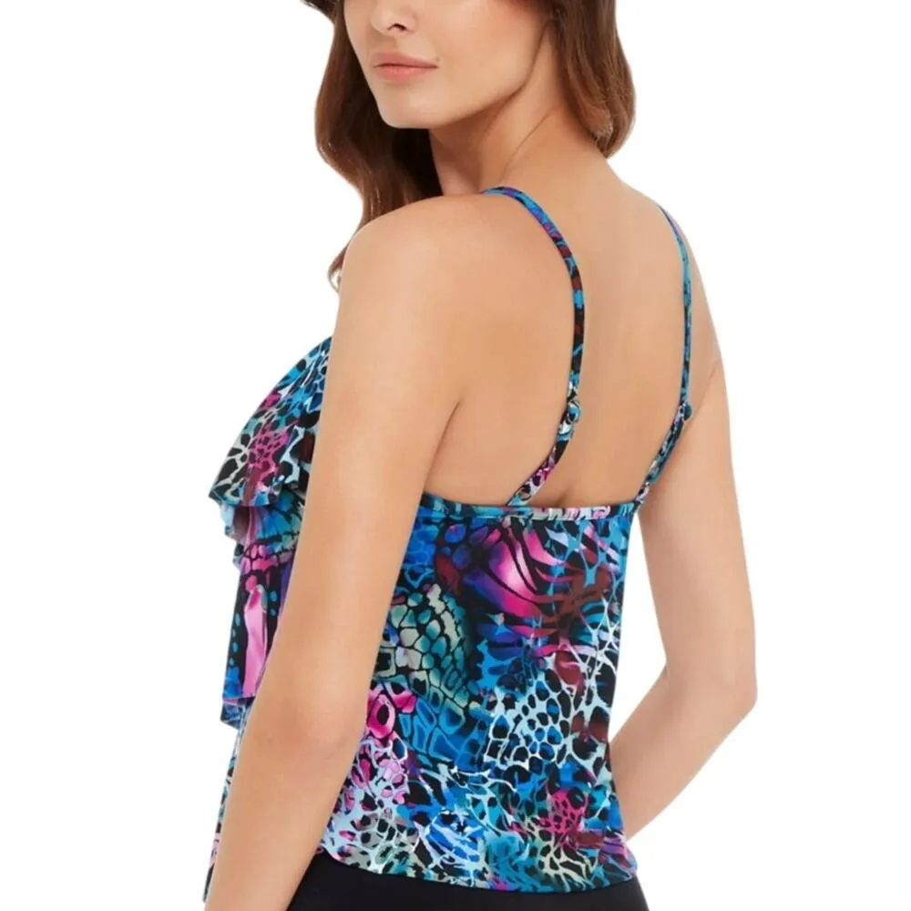 NWT! Magicsuit by Miraclesuit Blue Rita Tiered Tankini Top - Image 3