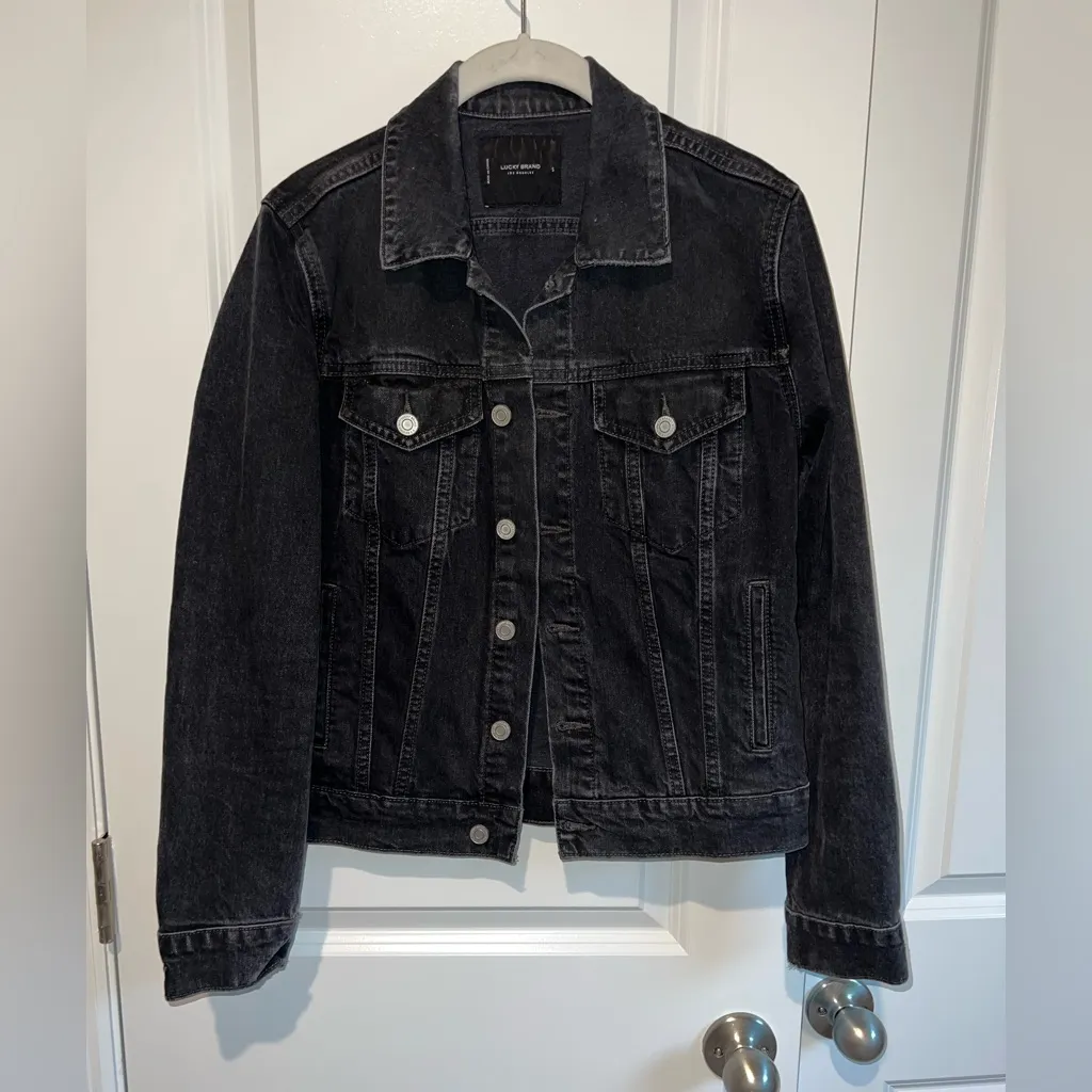 Lucky Brand Black Washed Dark Denim Jacket - Image 3