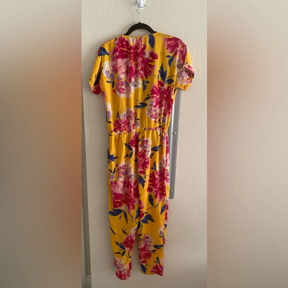 Lulu's Successful Statice Mustard Yellow Floral Jumpsuit - Image 13
