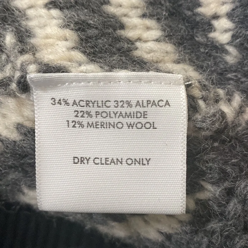 White + Warren soft alpaca jacquard longline patterned vest size XS Gray - Image 9