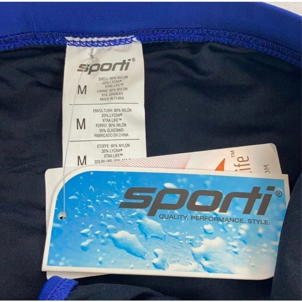 Sporti Active Hipster Workout Bikini Swim Bottom Blue Iris Size Medium - Image 6