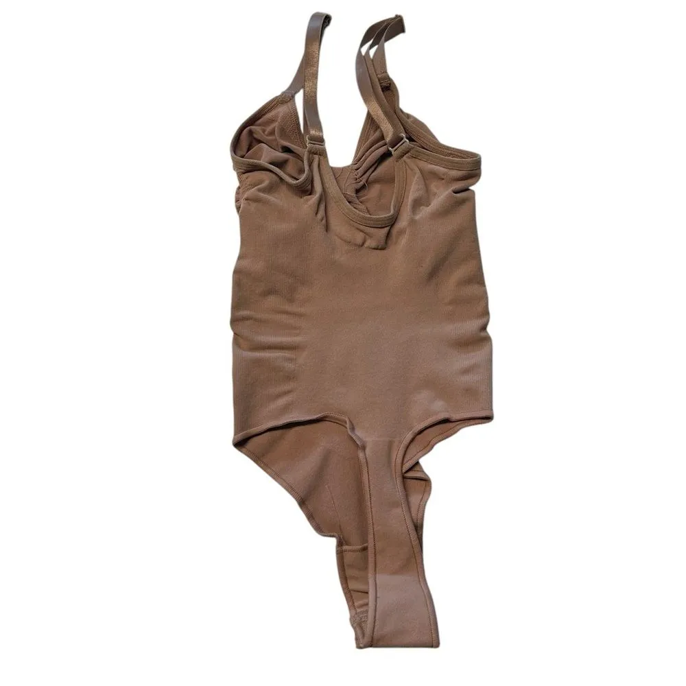 Skims Size L/XL‎ Sculpting Thong Bodysuit Sienna Brown Shapewear Iconic NWT - Image 3