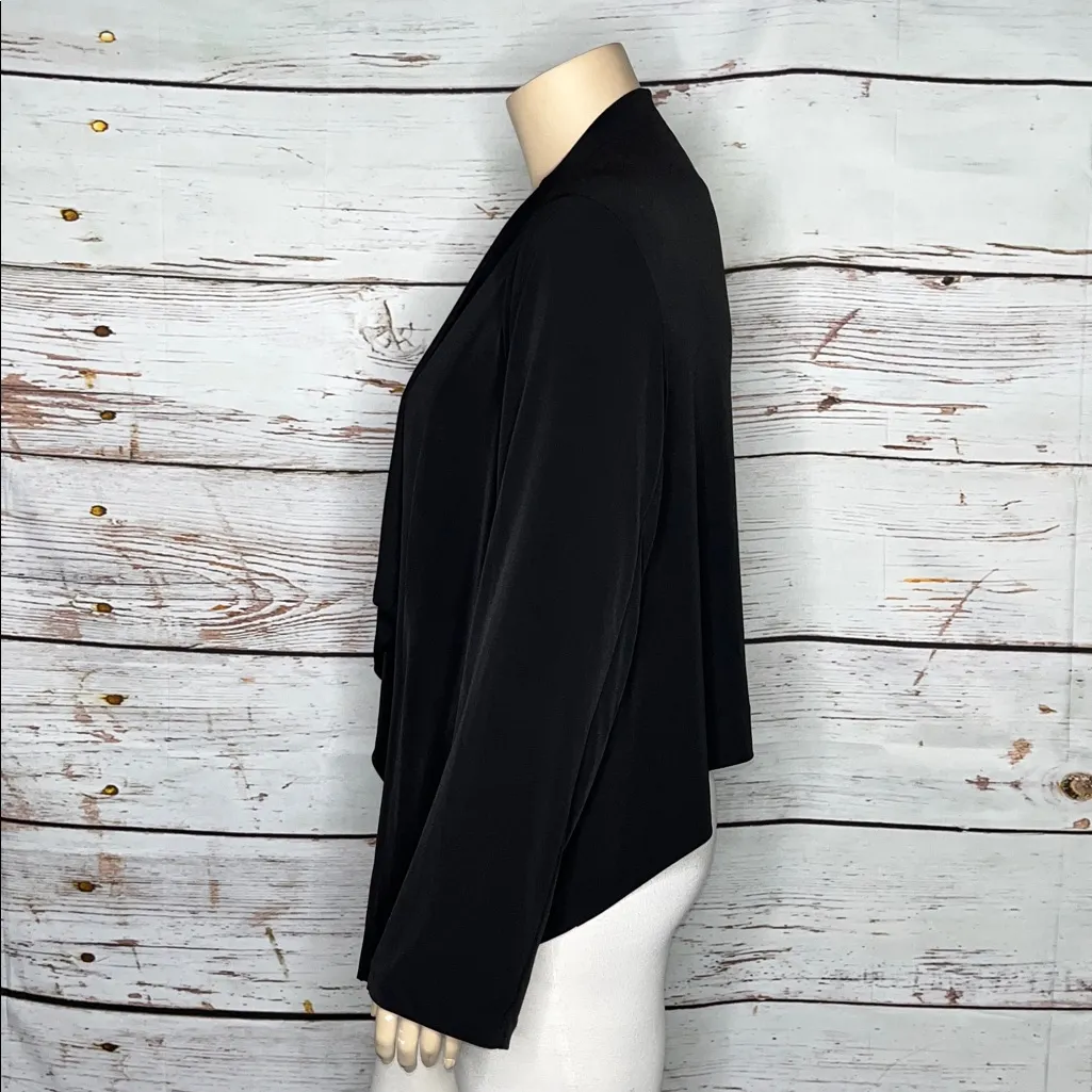 Lane Bryant Size 22/24 Black Drape Open Front Cardigan Jacket w/ Pockets - Image 2