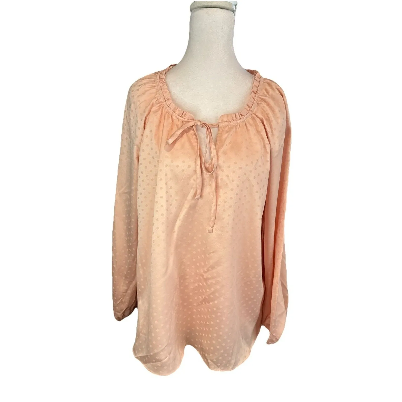 LC Lauren Conrad Blouse Size M  Blush Tie Front Pale Ballerina Peasant Top NWT - Image 2
