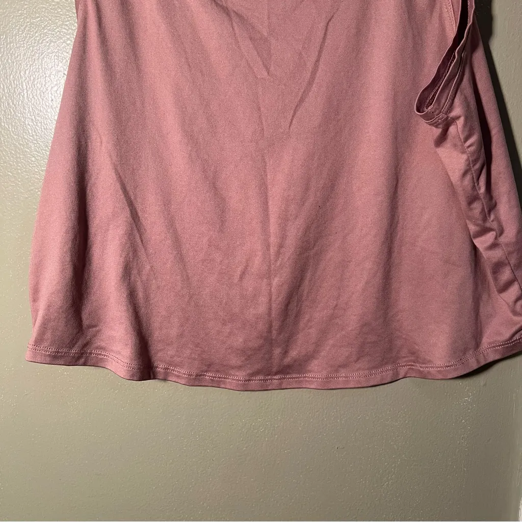 Marika Athletic Tank Top Cropped Boxy Cut Out Back Mauve Pink Size M - Image 7