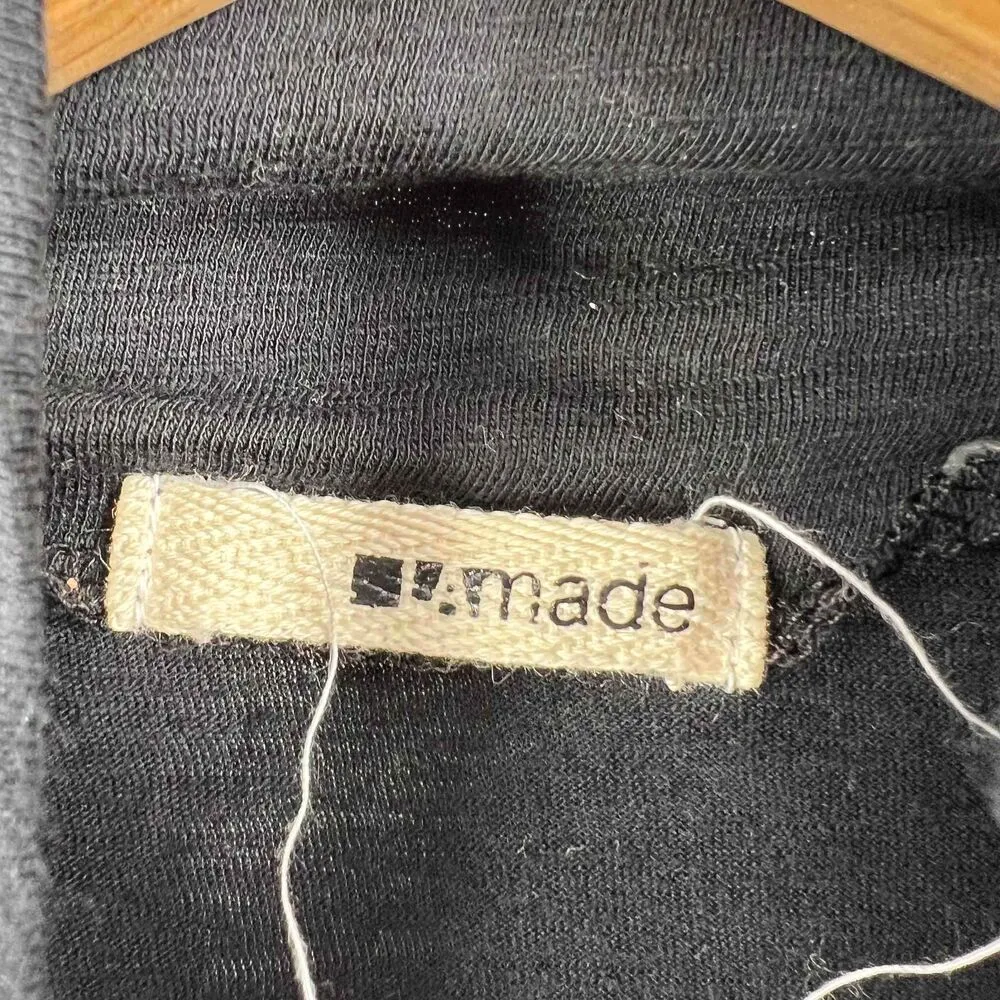 LAMade Tunic Dress Black Long Sleeve Mock Neck US Made Estimated Small Oversized - Image 4