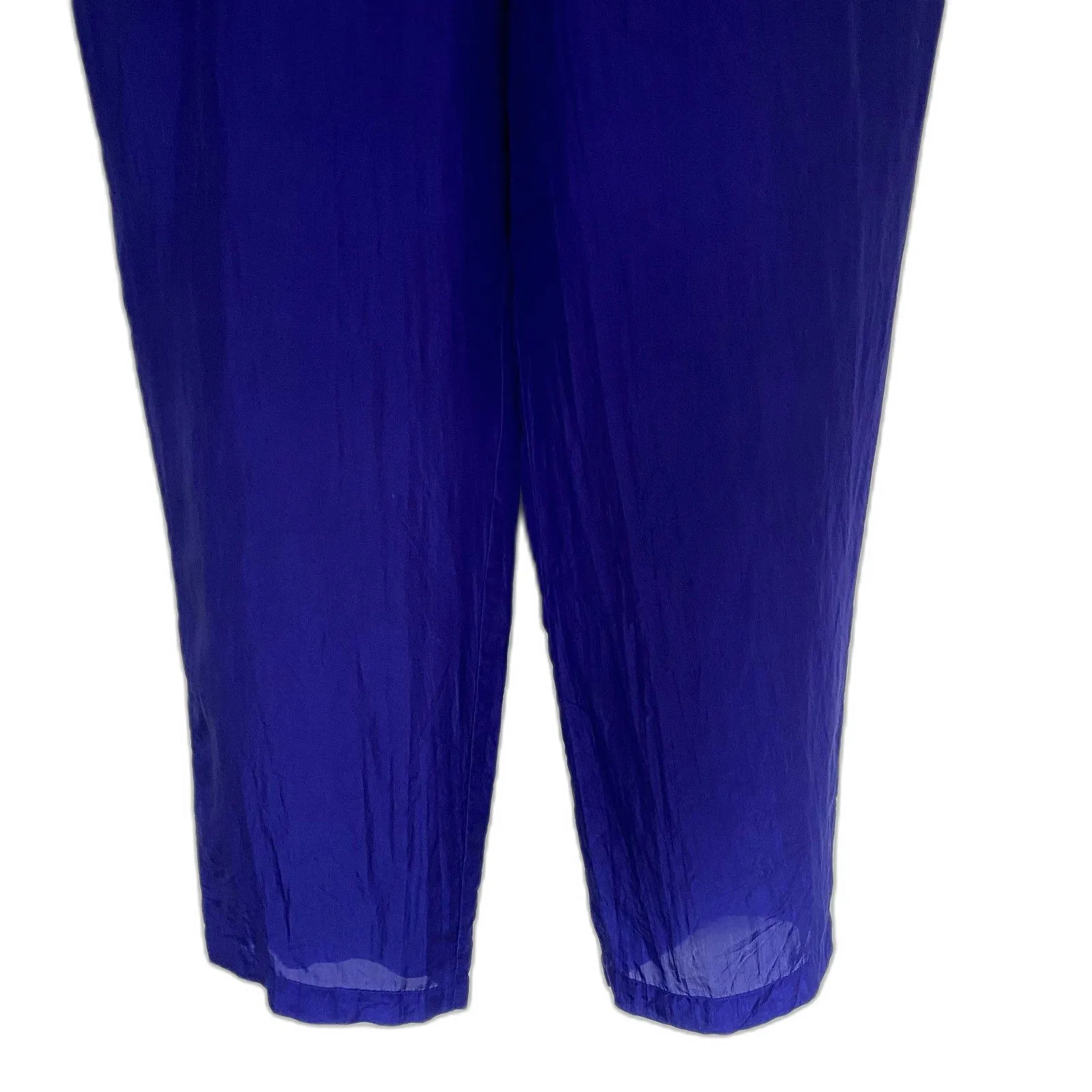 Vintage Carole Little Sport 100% Silk Pull On Pants Indigo Purple Size‎ Large - Image 4