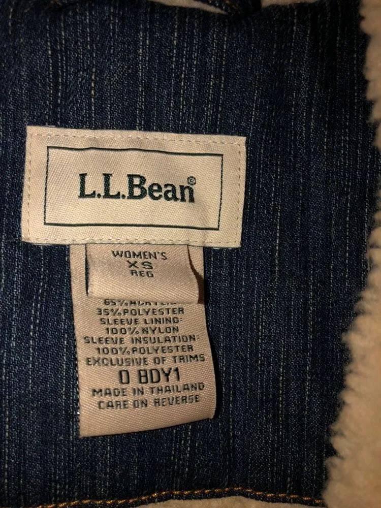 L.L.Bean Vintage Sherpa Lines Denim Jacket - Image 6