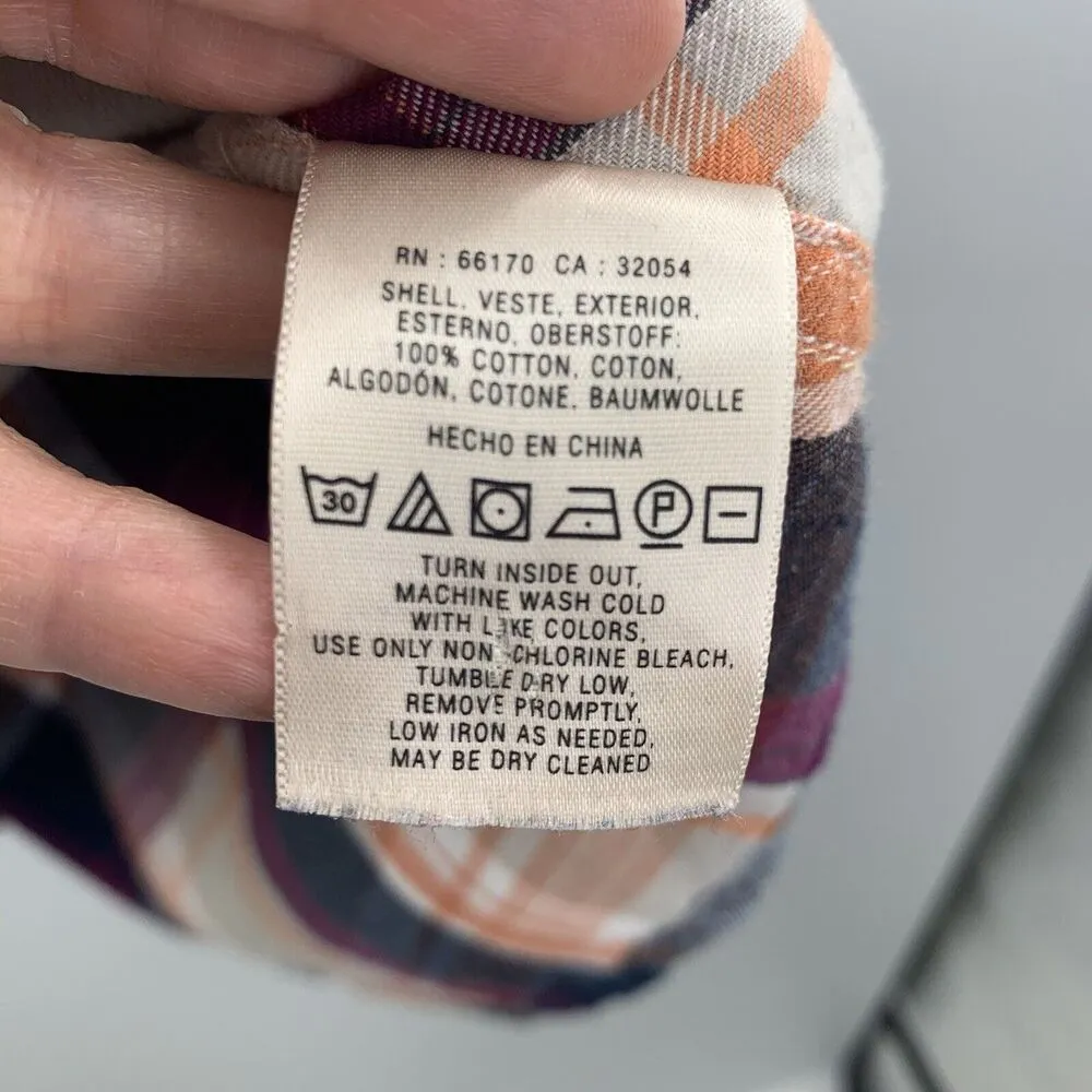 Anthro Holding Horses Sz S Shirt Top Plaid Flannel Button Up Long Sleeve Women’s - Image 3