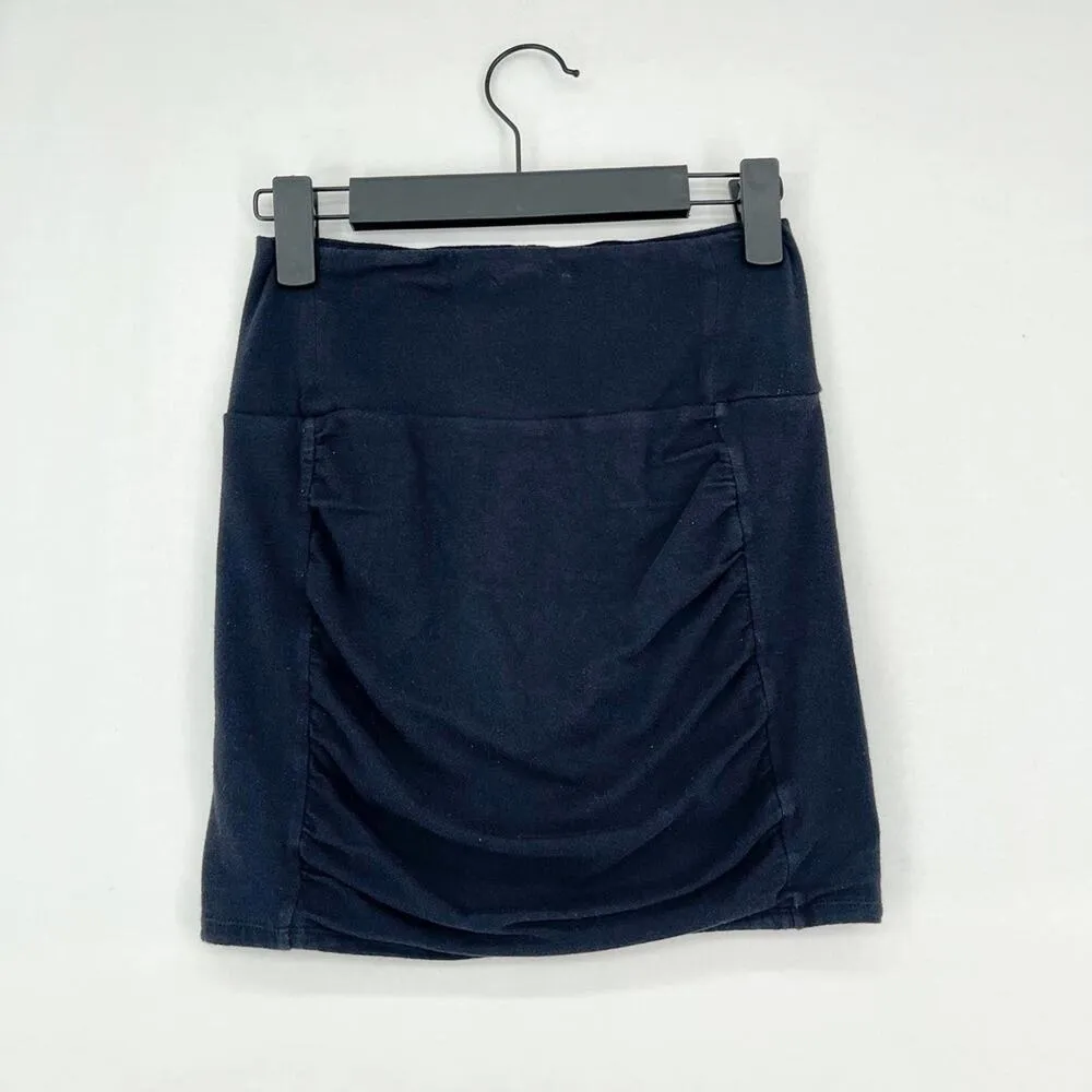 Free People Women Black Bunched A Line Stretched Waist Pencil Skirt Size XS - Image 4