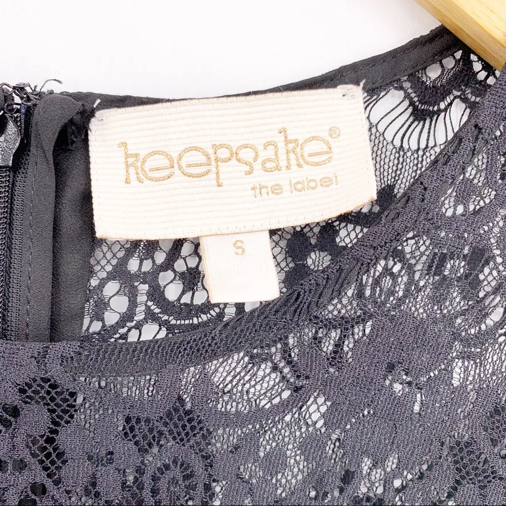 Keepsake the Label black lace cap sleeve dress S - Image 4