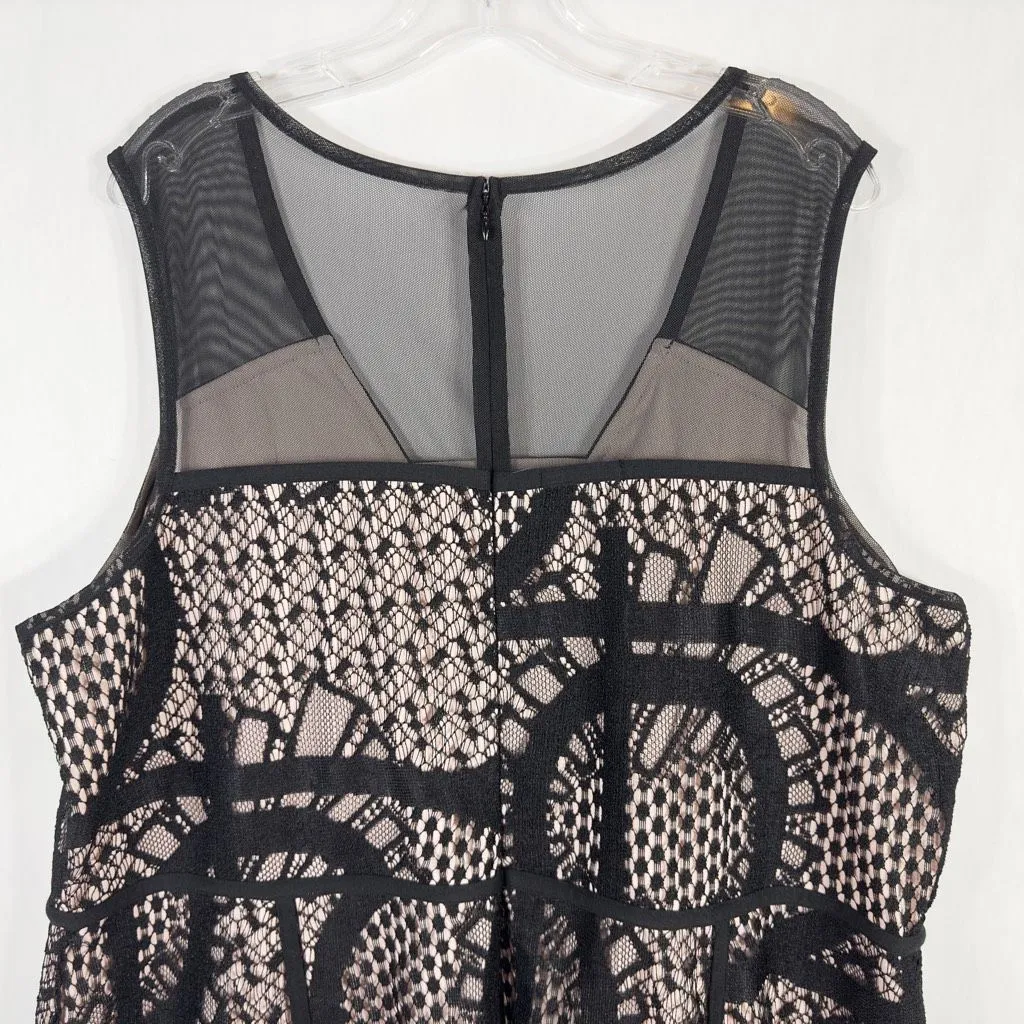 Metaphor Plus Size 24W‎ Dress Black Sheath Silhouette Illusion Knee Length 210 - Image 5