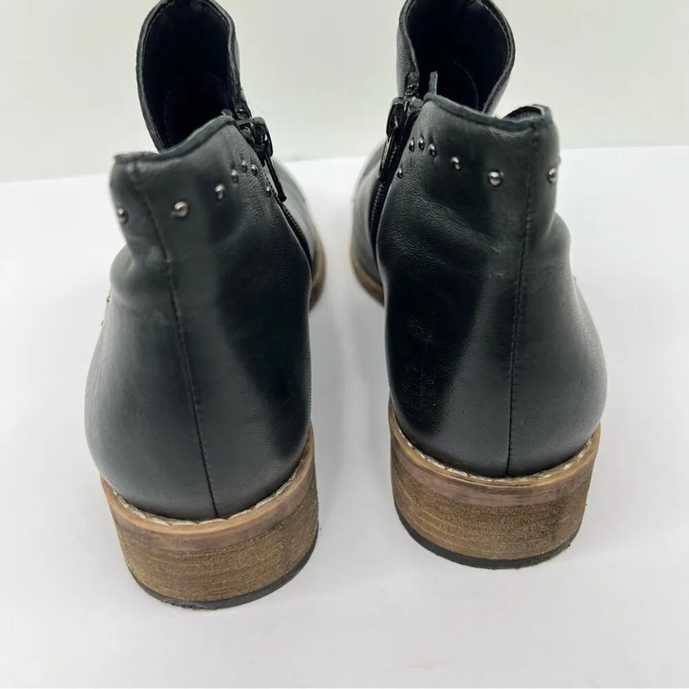 Diba True Rose Water women's 8 ankle boots black leather studded zip bootie - Image 8