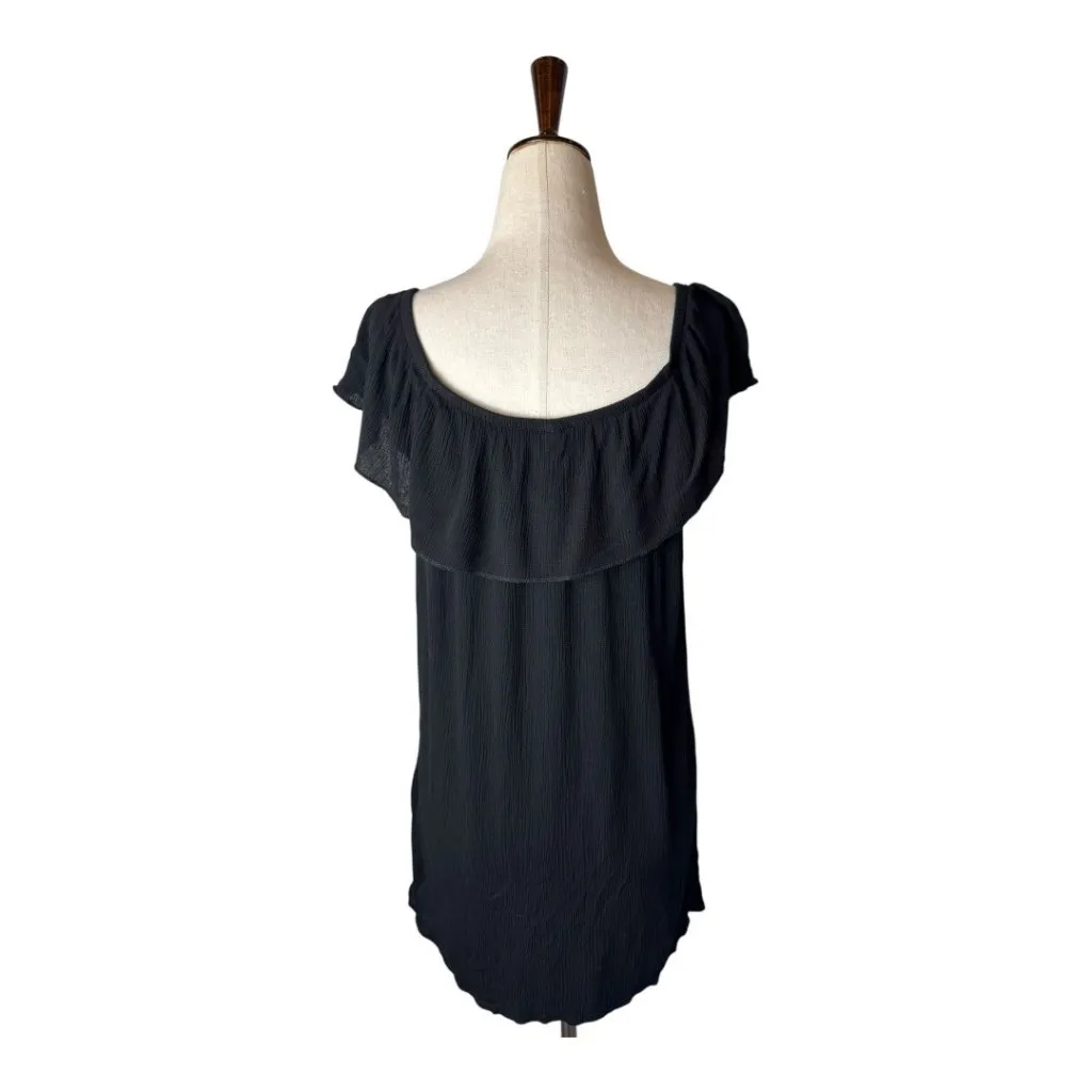 Becca Coverup Women Medium Black Off The Shoulder Flowy Mini‎ Swim Swimwear - Image 3