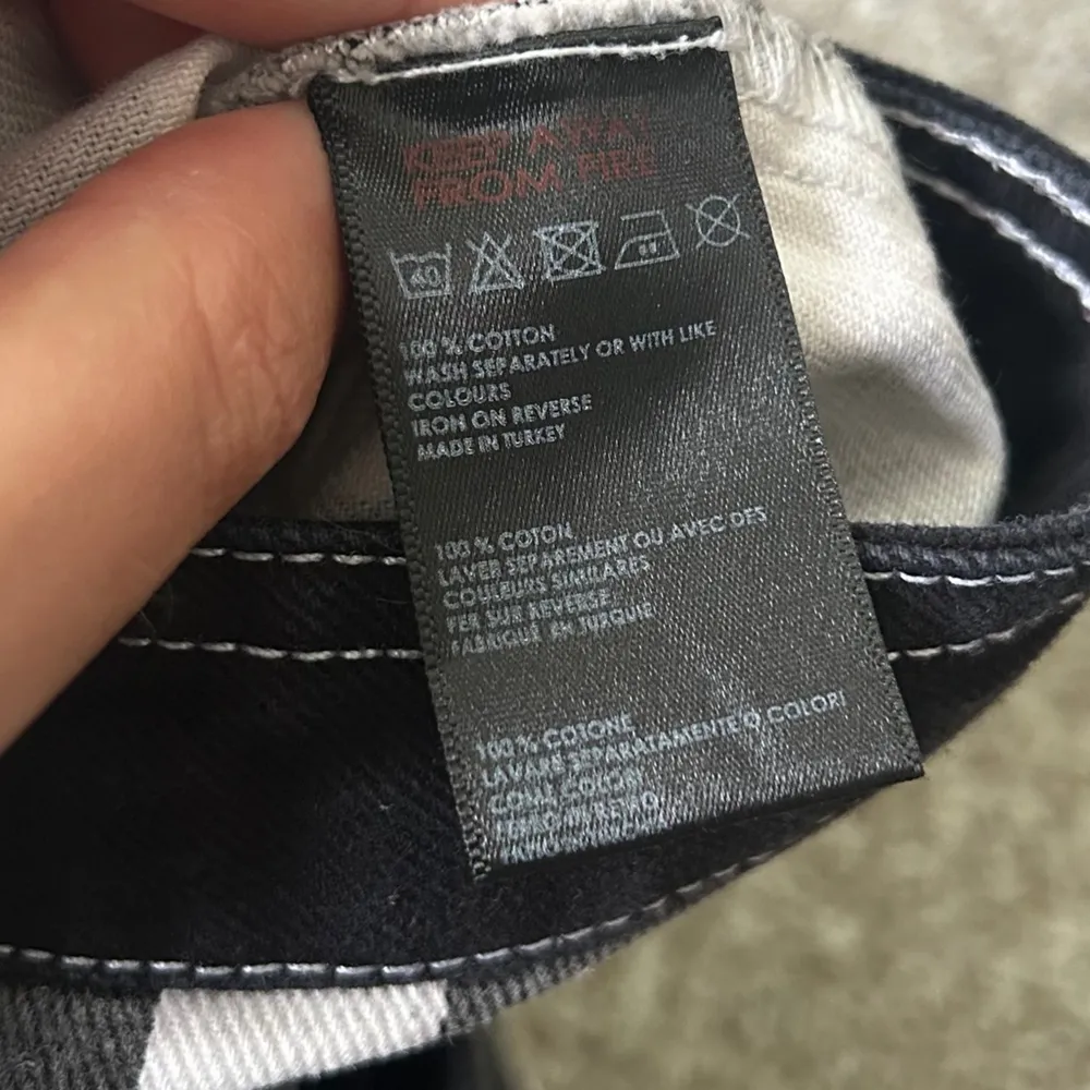 BDG Ruby Striped Zip-Front Skirt Denim Black White Monochrome Mini Skirt Medium - Image 6