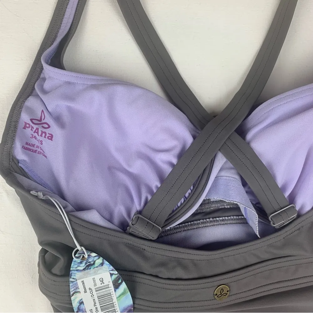 Prana women's small 34D gray new Aelyn One-Piece Swimsuit underwire athletic - Image 9