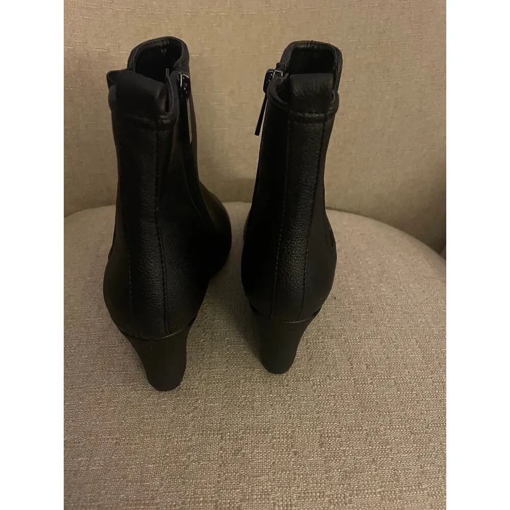 Women's Anne Klein Valore Wedge Heel Bootie Black, S86 - Image 4