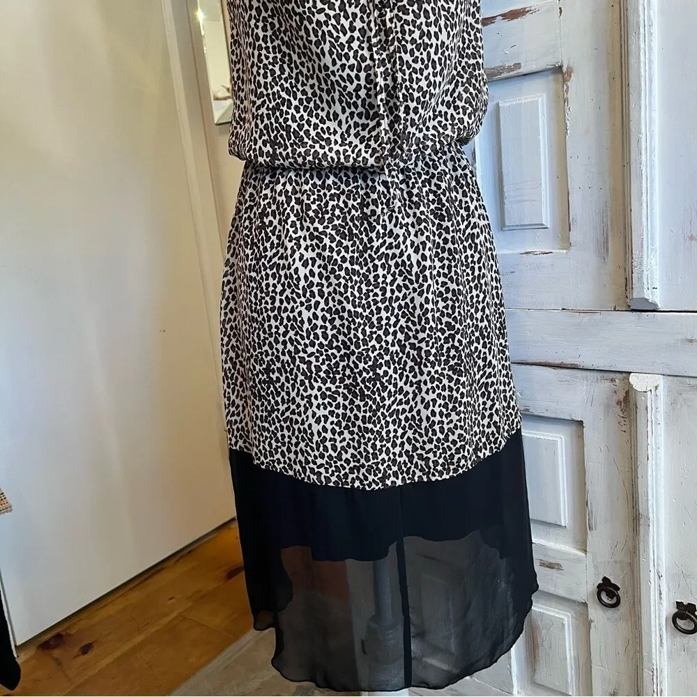 Vintage Leopard Print High Low Halter Dress Boho Indie Festival Y2K Party W6 - Image 6