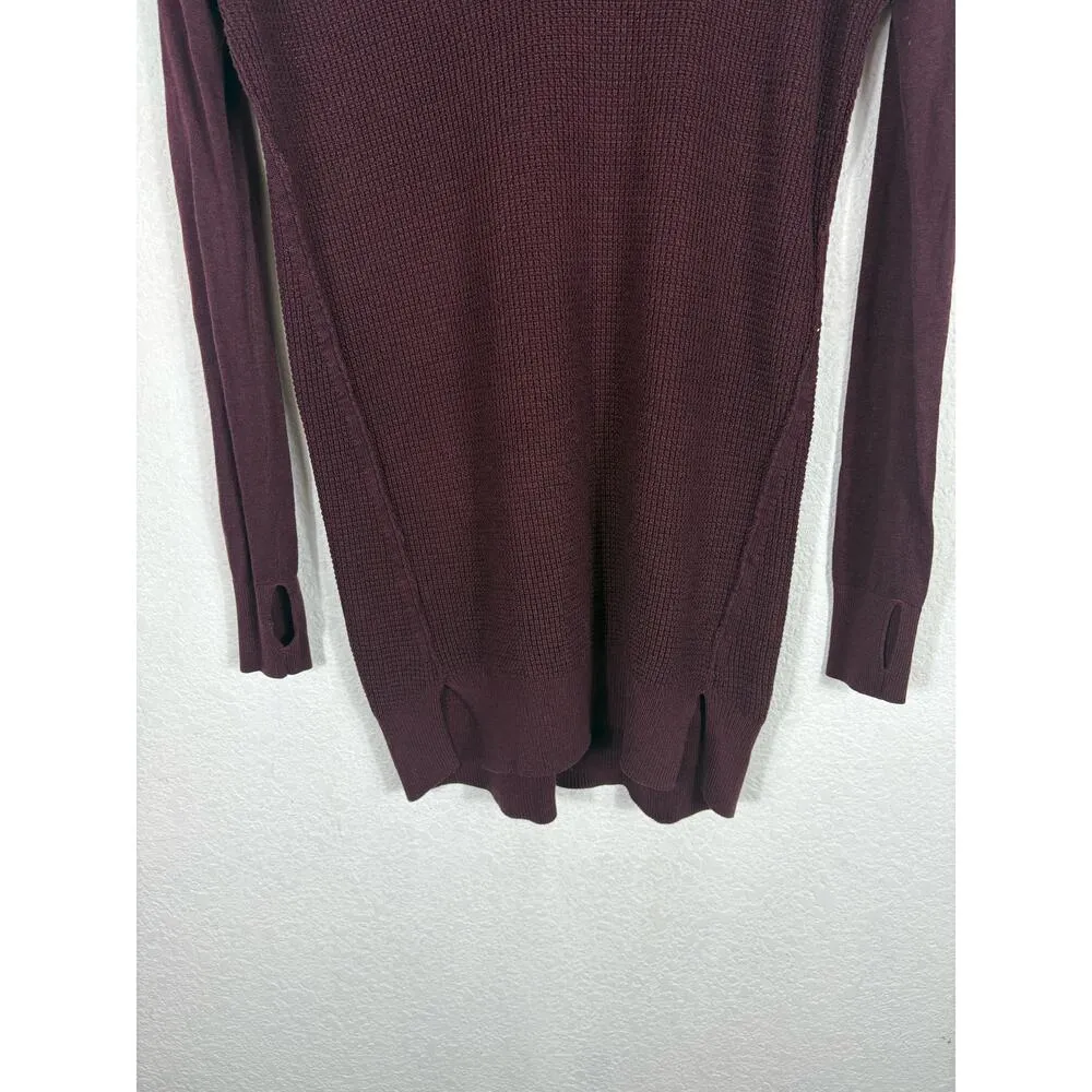 Lululemon The Sweater Life Burgundy Knit Jumper Large Heathered Bordeaux Drama - Image 12