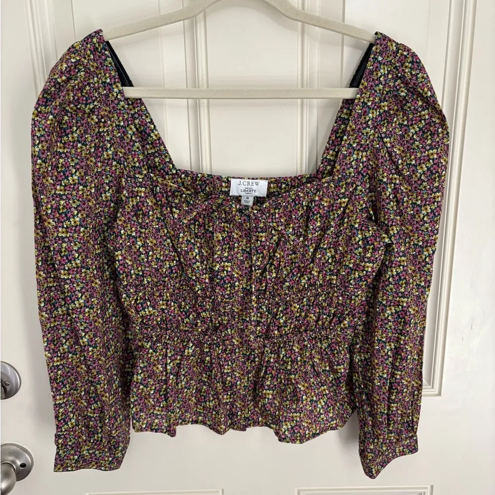 J.Crew x Liberty Cinched-Waist Cotton Top in Liberty Busy Izzy PrintSize 10 - Image 3