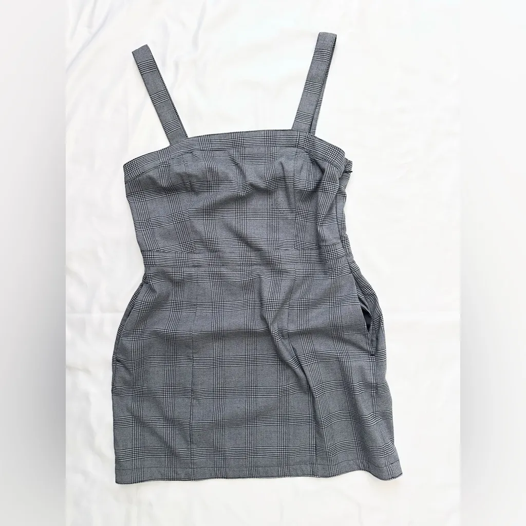 Abercrombie & Fitch Plaid Houndstooth Pinafore Dress - Grey/Black - MP - Image 6