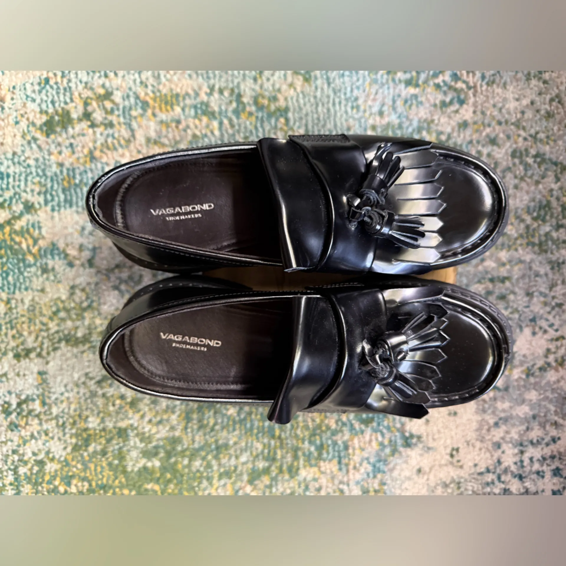 Vagabond Shoemakers chunky tassel black polished loafers, size 10 - Image 5