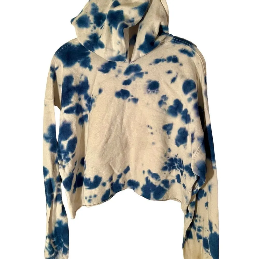 Tie Dye Pink Floyd Cropped Distressed Hoodie Sweatshirt Size 46 Chest. - Image 4