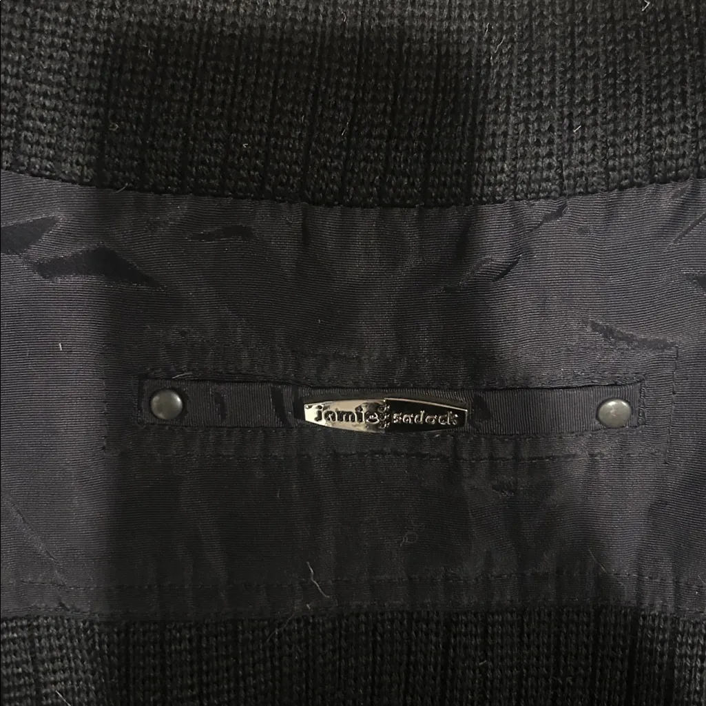 Jamie Sadock Black Rabbit Fur Wool Blend Zip Vest Size Medium - Image 8