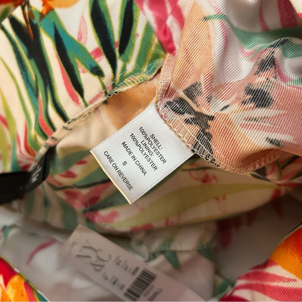 NWT NY&C New York & Company Tropical Floral High Low Skirt Skort Size Small Pink - Image 7