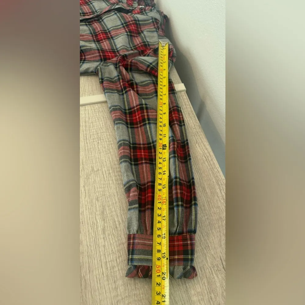 UNTUCKit for Her Harrison Red Plaid Button Up Shirt Dress Holiday Size 4 - Image 10