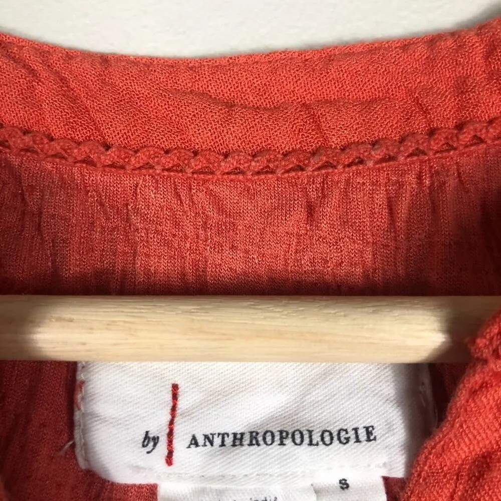 Anthropologie Orange Nia Bohemian Cottagecore Prairie Sleeveless Blouse - Image 7