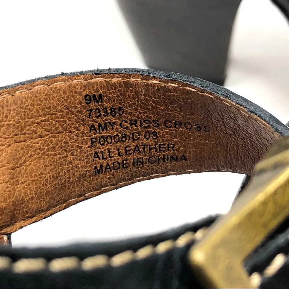 FRYE navy blue leather strappy sandals, size 9 - Image 11