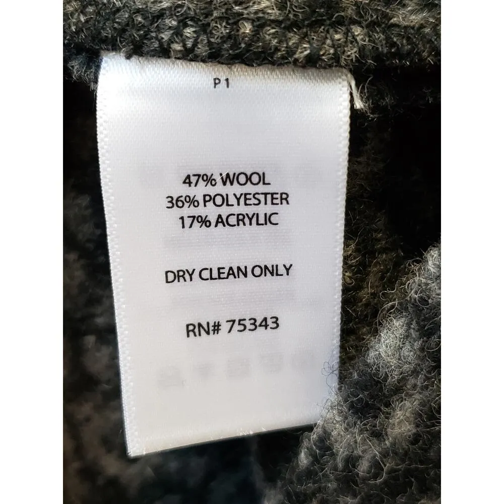 Willi Smith Blazer Jacket Women's Size Large Black Wool Blend Cowl Neck Strap - Image 7