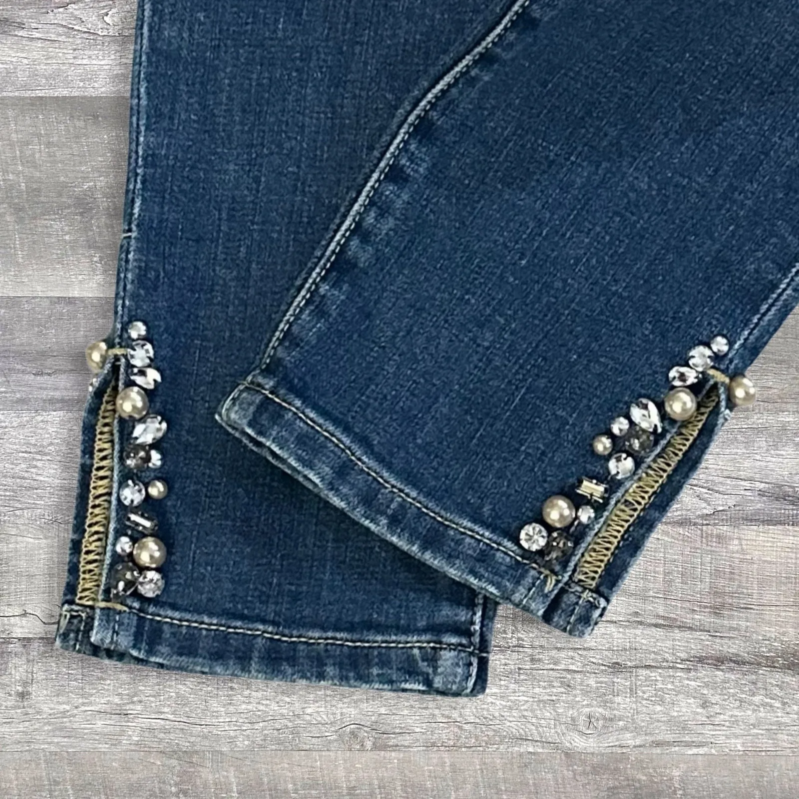 Joes The Icon Skinny Ankle Jean Womens 27 (30X28) Mid Rise Split Hem Embellished - Image 3