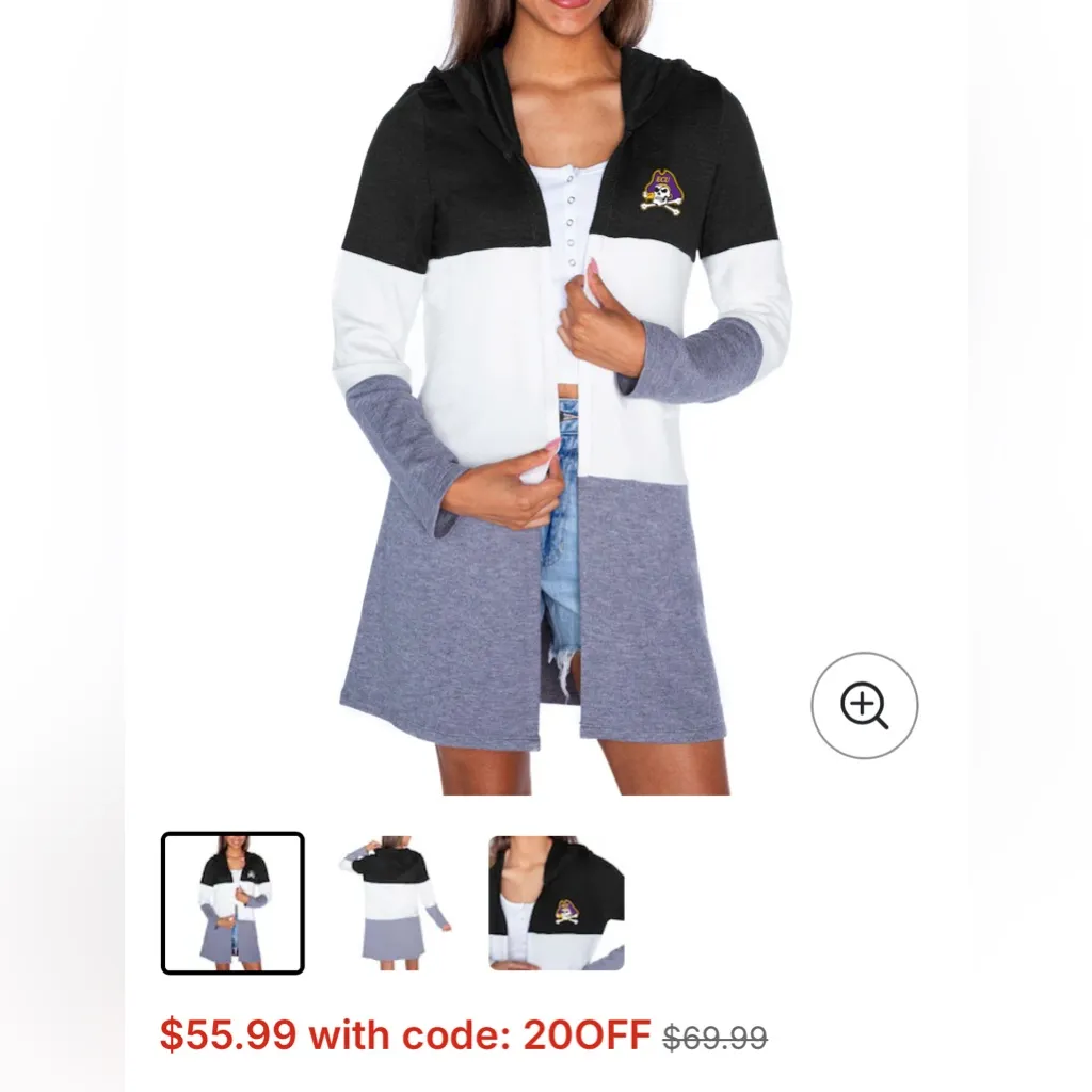 ECU color block cardigan size M Gray Size M - Image 2